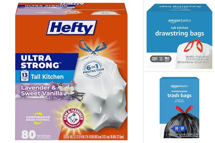 Detailed view of Best Drawstring Trash Bags