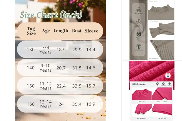 Detailed view of Best Kids Mock Neck Sweaters